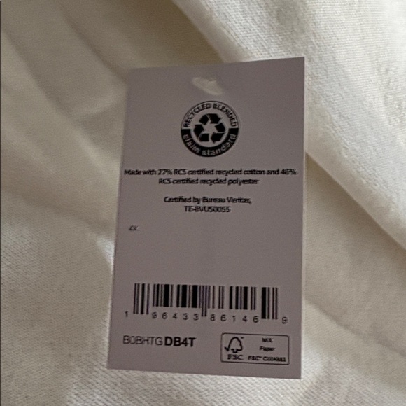 Amazon Women’s size 4X ivory Crewneck Sweatshirt Cropped Community Kindness new - Picture 5 of 5